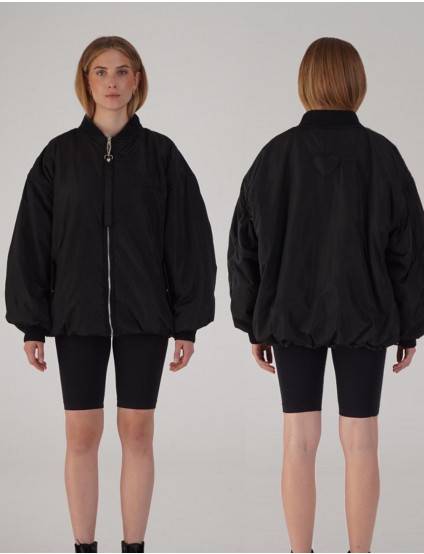 Картинка Бомбер чорний двосторонній