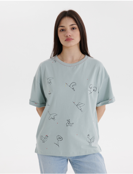 Картинка Футболка світло-зелена з малюнком