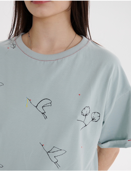 Картинка Футболка світло-зелена з малюнком