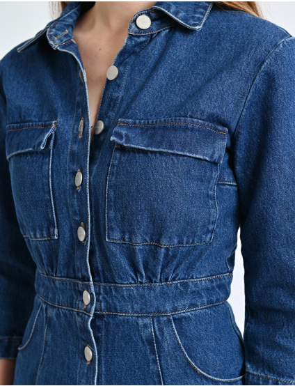 Картинка Сукня міді синя джинсова