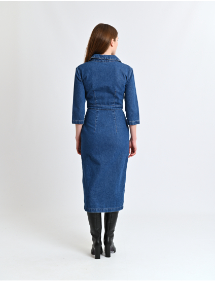 Картинка Сукня міді синя джинсова