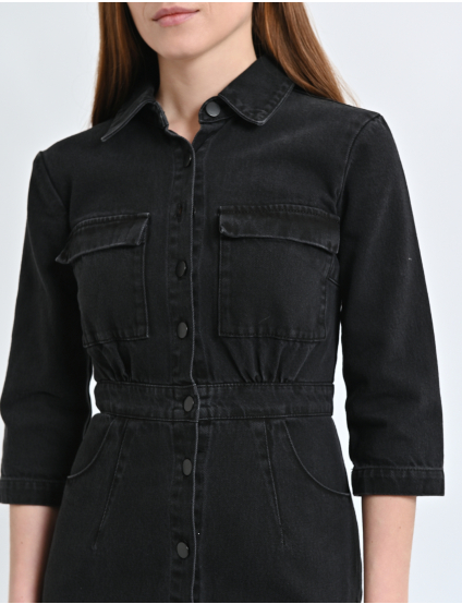 Картинка Сукня міді чорна джинсова