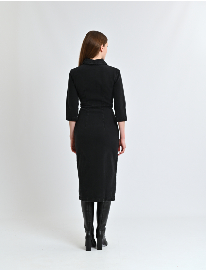 Картинка Сукня міді чорна джинсова