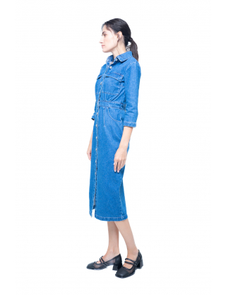 Картинка Сукня міді синя джинсова