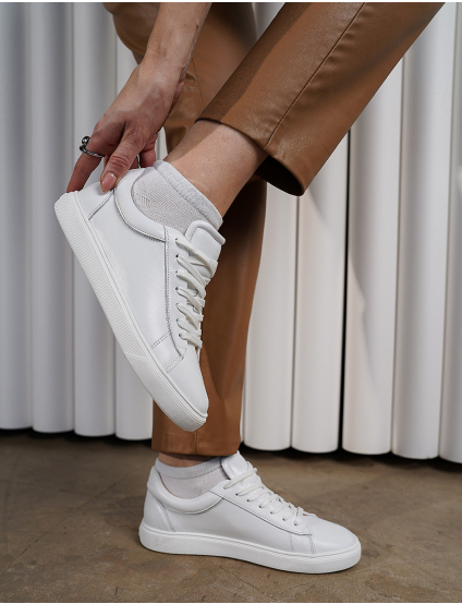 Картинка Кеди білі шкіряні