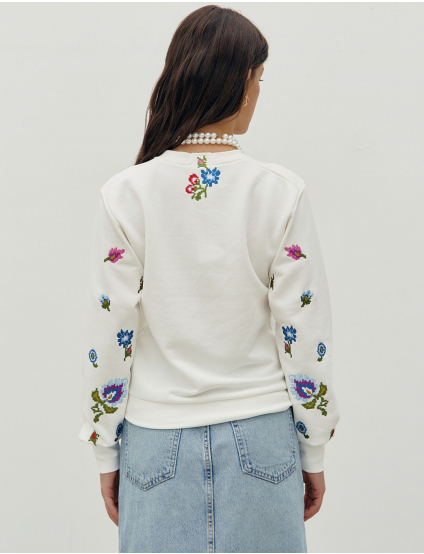 Картинка Світшот білий з вишивкою
