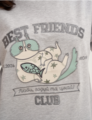 Картинка Футболка "Best Friend's Club" світло-сіра