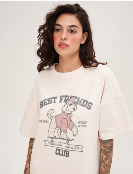 Картинка Футболка "Best Friend's Club" рожева