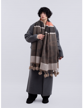 Картинка Шарф коричнева-червоний