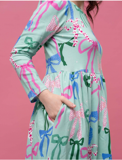 Картинка Сукня міді зелена з принтом