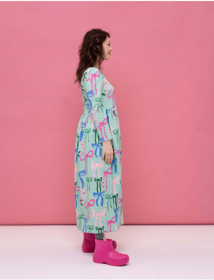 Картинка Сукня міді зелена з принтом