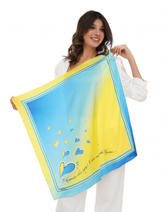 Картинка Хустка жовто-блакитна з принтом