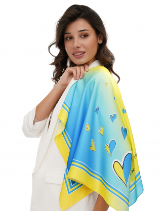 Картинка Хустка жовто-блакитна з принтом