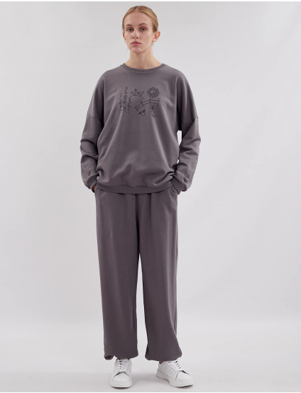 Картинка Світшот сірий з принтом