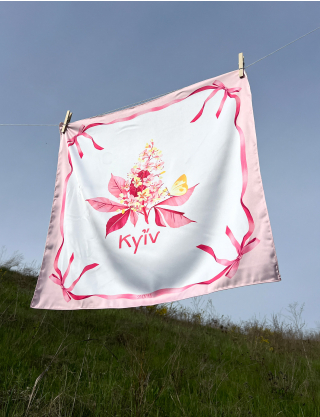 Картинка Хустка "Цвіт каштану Київ", 65 х 65 см