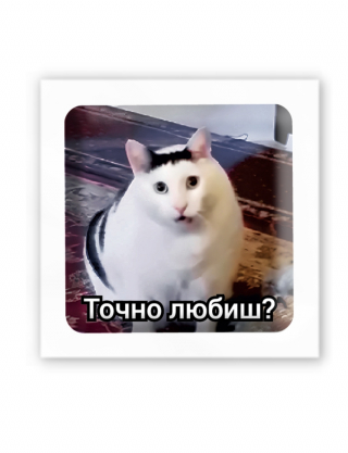 Картинка 3D-стікер із котом "Точно любиш?"