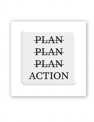 Картинка 3D-стікер із написом Plan Action
