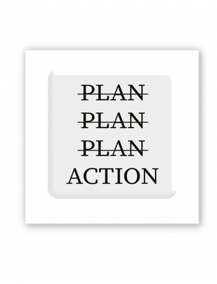 Картинка 3D-стікер із написом Plan Action