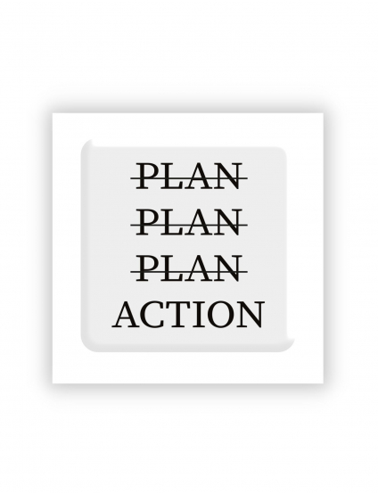 Картинка 3D-стікер із написом Plan Action