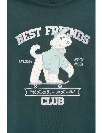 Картинка Світшот "Best friends club" темно-зелений