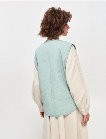 Картинка Жилет стьобаний "Летюча риба" блакитний