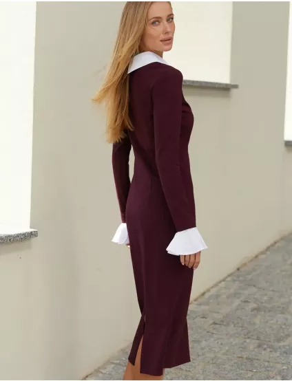 Картинка Сукня міді бордова