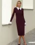 Картинка Сукня міді бордова