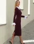Картинка Сукня міді бордова