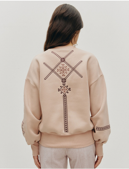 Картинка Світшот бежевий з принтом