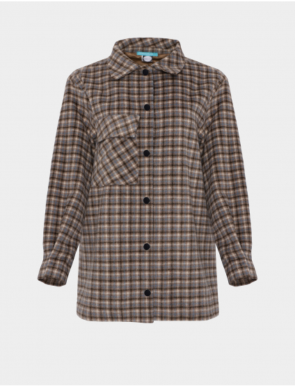 Картинка Сорочка в клітинку з накладною кишенею