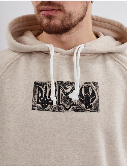 Картинка Худі бежеве з принтом