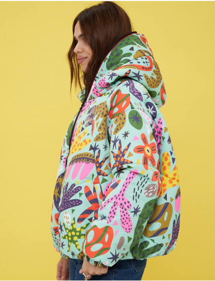 Картинка Куртка світло-зелена з принтом