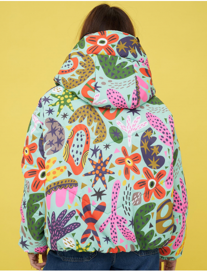 Картинка Куртка світло-зелена з принтом