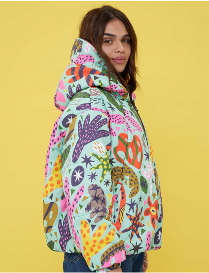 Картинка Куртка світло-зелена з принтом