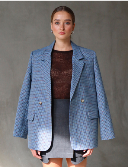 Картинка Піджак блакитний картатий