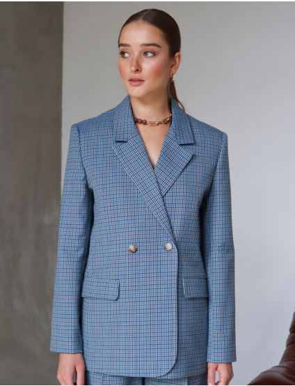 Картинка Піджак блакитний картатий