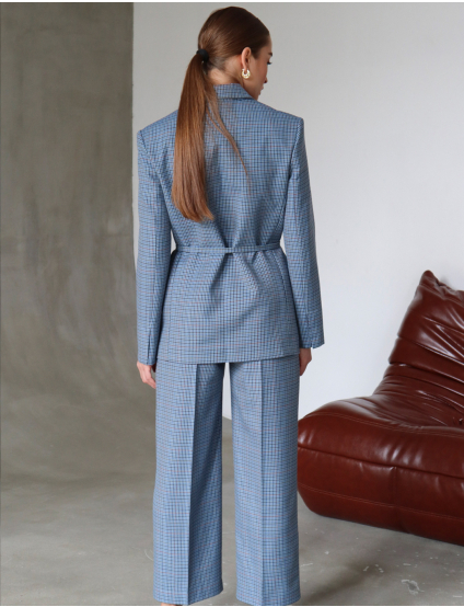 Картинка Піджак блакитний картатий