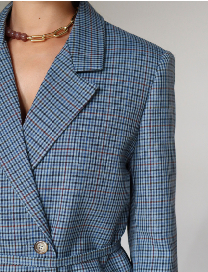 Картинка Піджак блакитний картатий