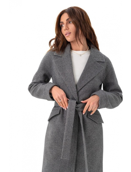 Картинка Пальто сіре з принтом