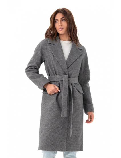 Картинка Пальто сіре з принтом