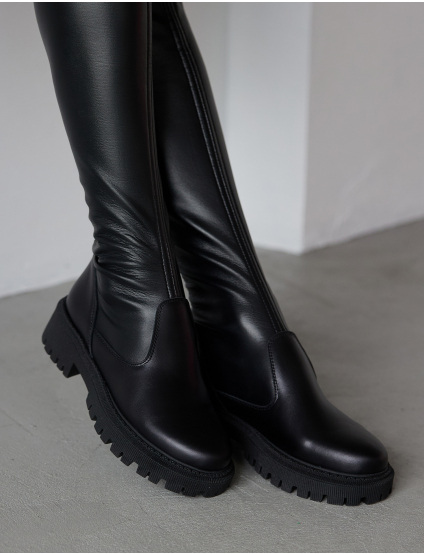 Картинка Ботфорти Slim чорні 