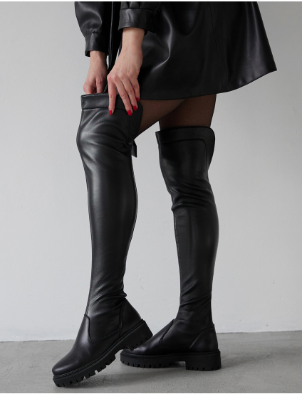 Картинка Ботфорти Slim чорні 