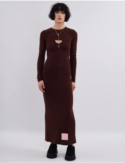 Картинка Сукня максі темно-коричнева