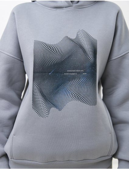Картинка Худі сіре з принтом