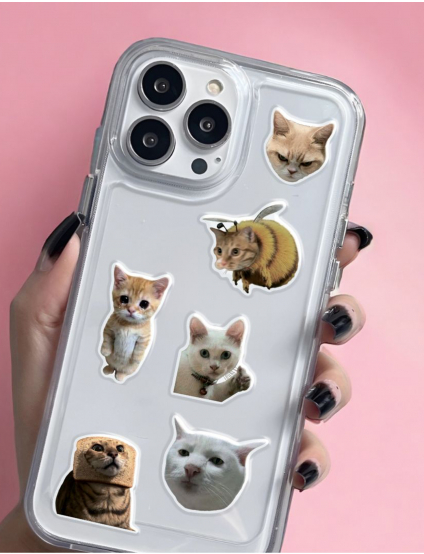 Картинка Об'ємні наліпки Fanny cats mems