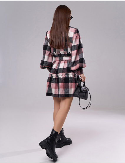 Картинка Сукня міні рожева картата