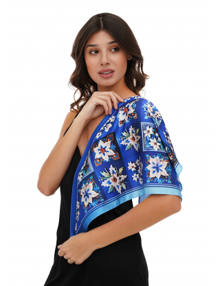 Картинка Хустка синя з принтом