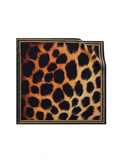 Картинка Хустка коричнева з принтом