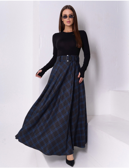 Картинка Спідниця максі чорна з принтом