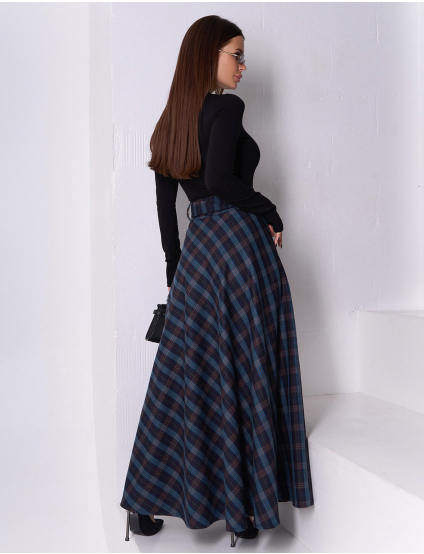 Картинка Спідниця синя з принтом